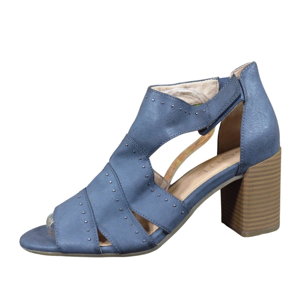 Soul Naturalizer Christina Womens Block Heel Sandal 9.5 Dressy Blue Man Made